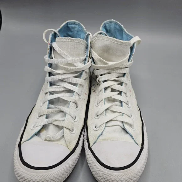 Converse High Top Flower Confetti Shoes Sneakers Size Women's 9 Mens 7 - Picture 3 of 16